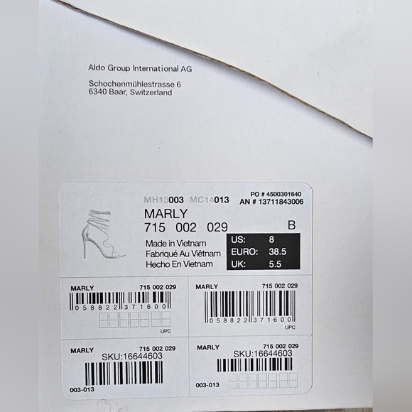 Size 8 ALDO Marly Gold Rhinestone Strappy Heels - Picture 10 of 10